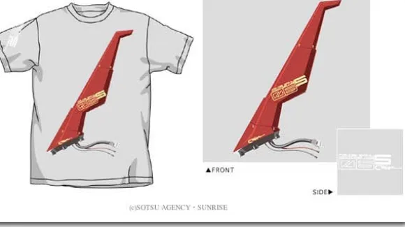 Char's Zaku Antenna T-Shirt XL Light Gray