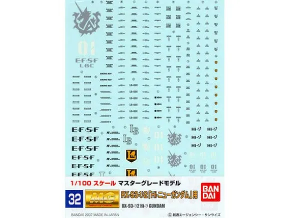 1/100 GD-32 MG Hi-Nu Gundam Decal
