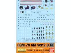 1/100 GD-61 MG RGM-79 GM Ver.2.0 Decals