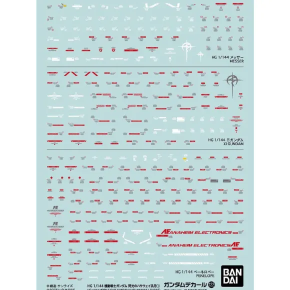 1/144 Gundam Decal No.122 HG Mobile Suit Gundam Hathaway's Flash 1