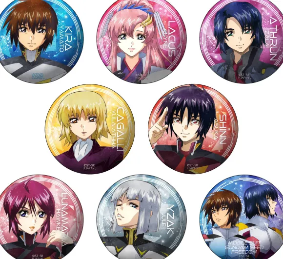 Gundam Seed Freedom: Wet Color Series Can Badge: 1Box (8pcs)