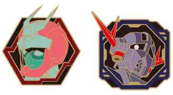 Gundam Stationery 12: Pins Set Char & Zeong