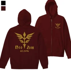 Gundam UC: Neo Zeon Zip Hoodie BURGUNDY L