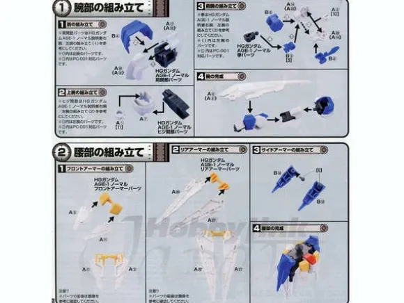 1/144 HG Gundam AGE-1 Normal & Razor Parts Mod Kit (Gundam AGE-1R)