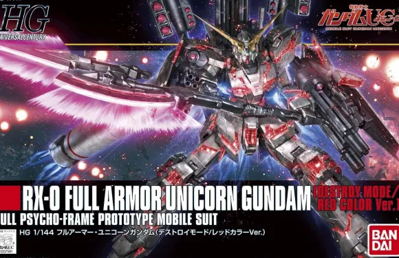 1/144 HGUC Full Armor Unicorn Gundam (Destroy Mode / Red color Ver.)