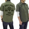 Mobile Suit Gundam Assault Mobile Army Emblem Based Work Shirt : Moss-L