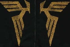 Mobile Suit Gundam Char's Cloak Embroidery-Style Print Parka : Black-M