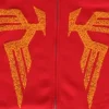 Mobile Suit Gundam: Char's Cloak Embroidery-Style Print Zip Parka: Red-L