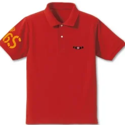 Mobile Suit Gundam Char's Zaku Mono-Eye Embroidered Polo Shirt Red-L