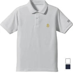 Mobile Suit Gundam: Earth Federation Forces Embroidered Polo Shirt / White-L
