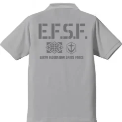 Mobile Suit Gundam Earth Federation Space Force Polo Shirt : OX Gray-M