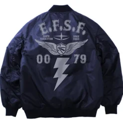 Mobile Suit Gundam: Earth Federation Space Force MA-1 Jacket Navy L