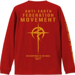 Mobile Suit Gundam: Hathaway's Flash: Mafty Sleeve Rib Long Sleeve T-shirt Red S