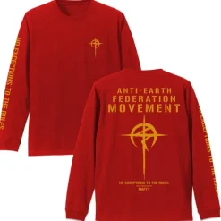 Mobile Suit Gundam: Hathaway's Flash: Mafty Sleeve Rib Long Sleeve T-shirt Red L