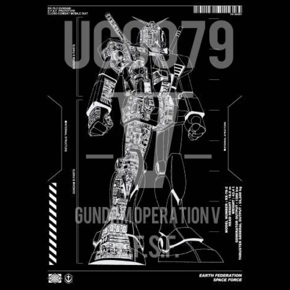 Mobile Suit Gundam: Operation V RX 78 2 Gundam T-Shirt Black L