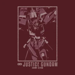 Mobile Suit Gundam Seed Destiny: Infinite Justice Gundam T-Shirt / Burgundy-M