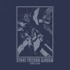 Mobile Suit Gundam Seed Destiny: Strike Freedom Gundam T-Shirt / Indigo-XL