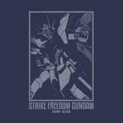 Mobile Suit Gundam Seed Destiny: Strike Freedom Gundam T-Shirt / Indigo-XL