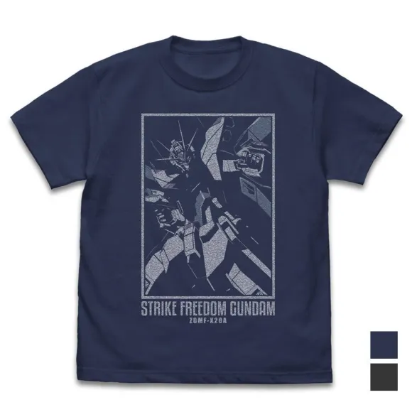 Mobile Suit Gundam Seed Destiny: Strike Freedom Gundam T-Shirt / Indigo-XL