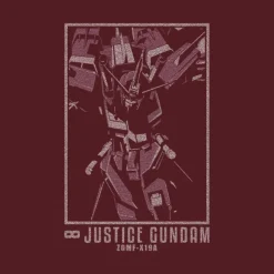 Mobile Suit Gundam SEED DESTINY: Infinite Justice Gundam T-shirt Burgundy S