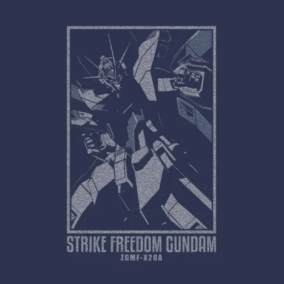 Mobile Suit Gundam SEED DESTINY: Strike Freedom Gundam T-shirt Indigo XL