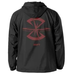 Mobile Suit Gundam SEED: Z.A.F.T Hooded Windbreaker / Black x Red - L