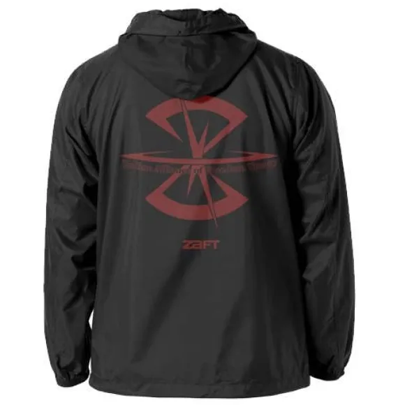 Mobile Suit Gundam SEED: Z.A.F.T Hooded Windbreaker / Black x Red - L