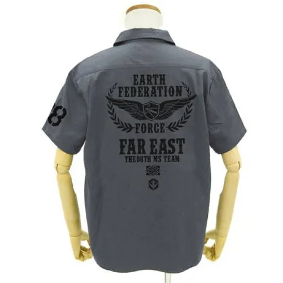 Mobile Suit Gundam: The 08th MS Team E.F.F. Patch-Based Work Shirt : Gray-M