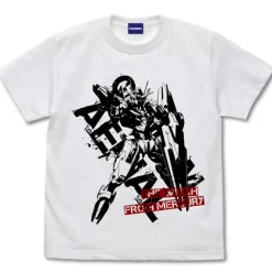 Mobile Suit Gundam The Witch From Mercury: Gundam Aerial T-shirt WHITE L