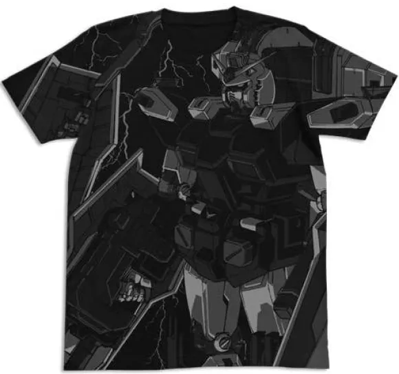 Mobile Suit Gundam Thunderbolt: Full Armor Gundam All Print T-Shirt / Black-XL