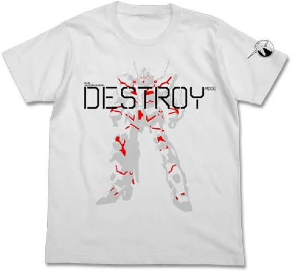 Mobile Suit Gundam Uc (Unicorn): Destroy Mode T-Shirt / White-M