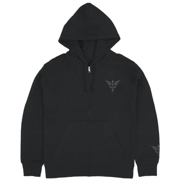Mobile Suit Gundam Uc (Unicorn): Neo Zeon U.C.0096 Zip Hoodie / Black-XL