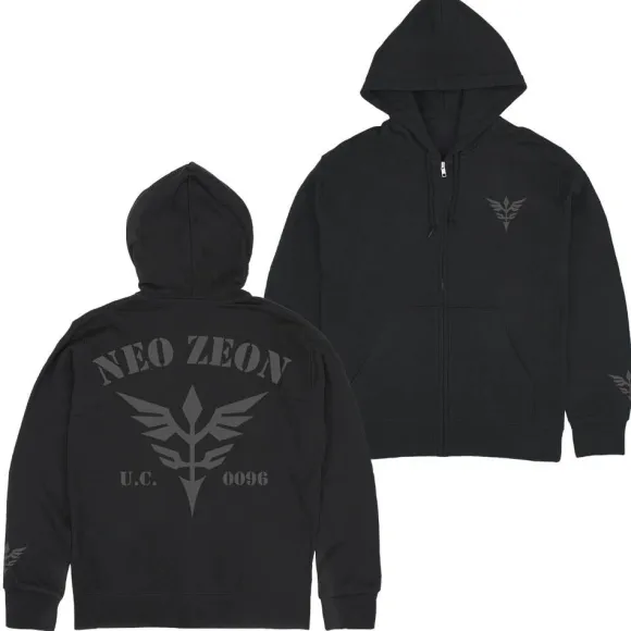 Mobile Suit Gundam Uc (Unicorn): Neo Zeon U.C.0096 Zip Hoodie / Black-XXL