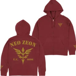 Mobile Suit Gundam Uc (Unicorn): Neo Zeon U.C.0096 Zip Hoodie / Burgundy-M