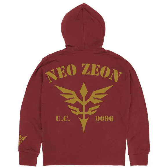 Mobile Suit Gundam Uc (Unicorn): Neo Zeon U.C.0096 Zip Hoodie / Burgundy-M