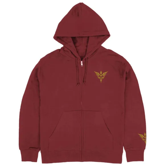 Mobile Suit Gundam Uc (Unicorn): Neo Zeon U.C.0096 Zip Hoodie / Burgundy-L