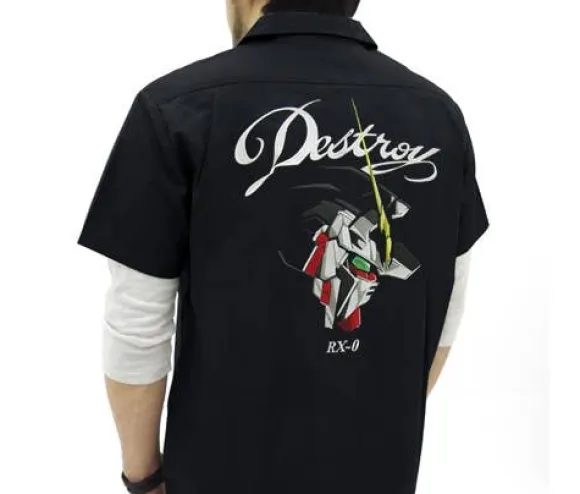 Mobile Suit Gundam Unicorn: Unicorn Gundam Embroidery Work Shirt / Black - M