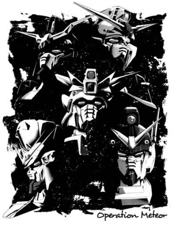 Mobile Suit Gundam Wing Operation Meteor MS T-shirt White S