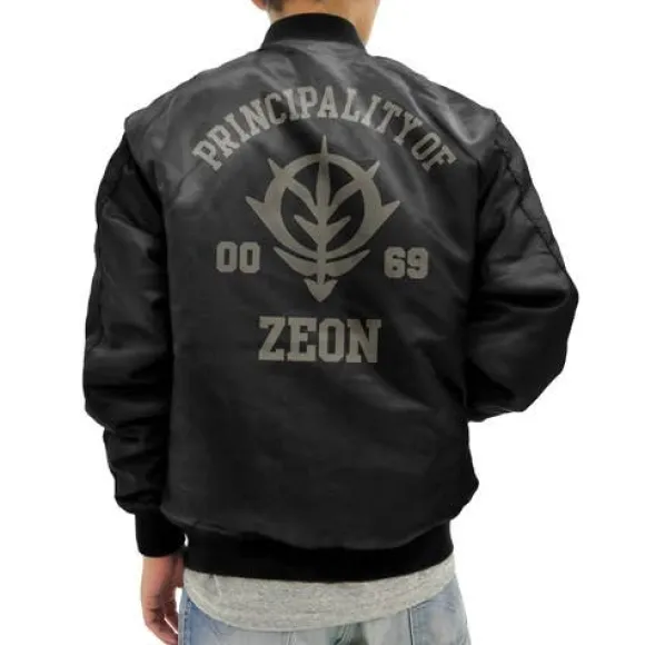 Mobile Suit Gundam: Zeon Army MA-1 Jacket: Black - XL