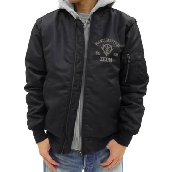 Mobile Suit Gundam: Zeon Army MA-1 Jacket: Black - M