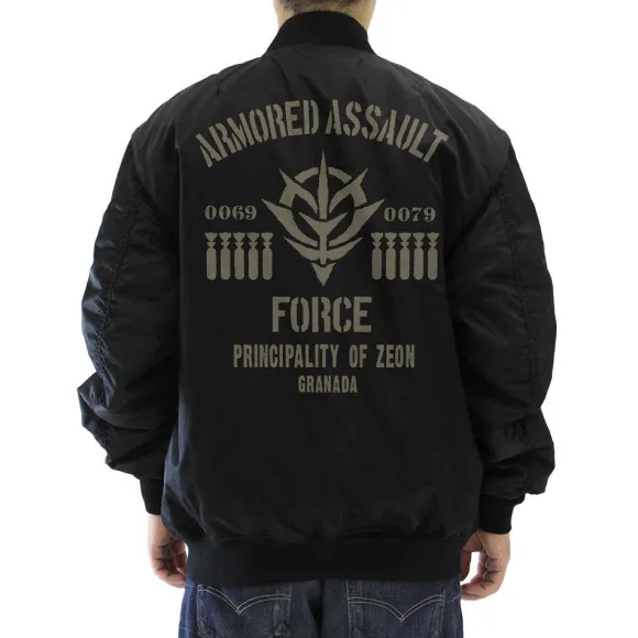 Mobile Suit Gundam: Zeon Assault Mobile Army MA-1 Jacket Black M