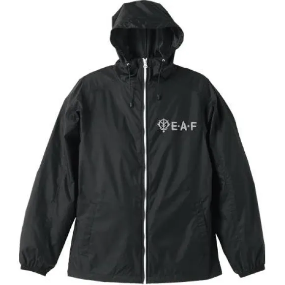 Mobile Suit Gundam: Zeon E.A.F. Hooded Windbreaker / Black x White - XL