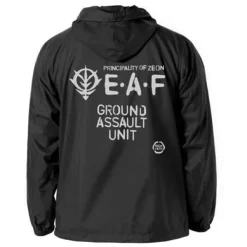 Mobile Suit Gundam: Zeon E.A.F. Hooded Windbreaker / Black x White - XL