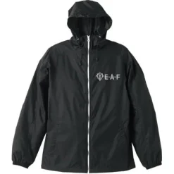 Mobile Suit Gundam: Zeon E.A.F. Hooded Windbreaker / Black x White - L
