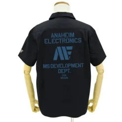 Mobile Suit Z Gundam Anaheim Logo Patch-Based Work Shirt : Black-L
