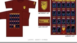 MS Line up Titans T-Shirt Burgundy XL