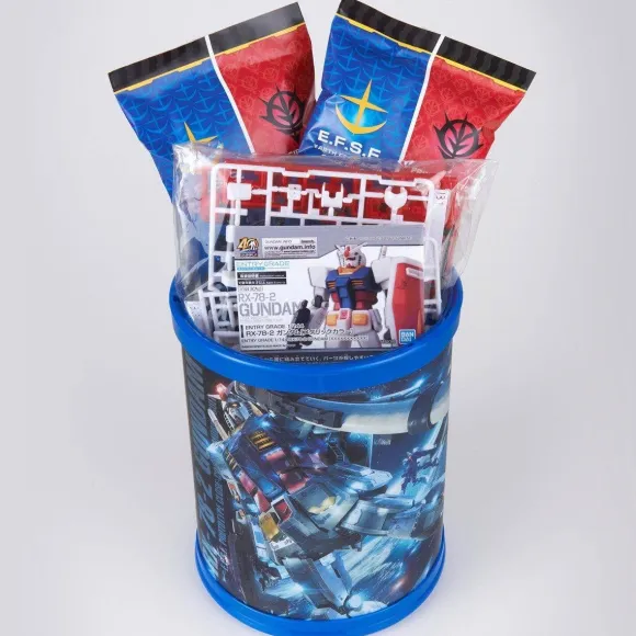 Round Box with Gunpla (ENTRY GRADE 1/144 RX-78-2) Metallic Blue Color