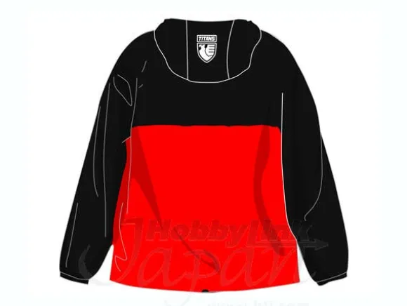 Titans Hooded Wind Breaker Black x Red M