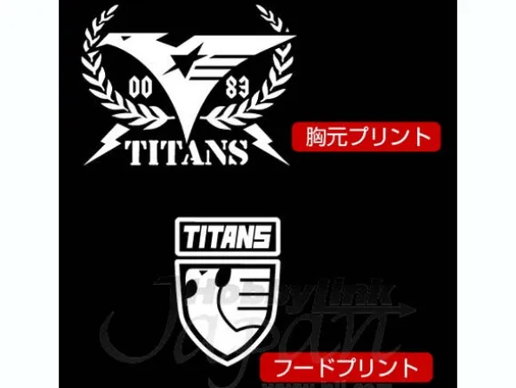 Titans Hooded Wind Breaker Black x Red M
