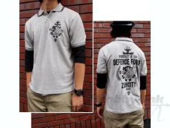 Zeon Defense Force Polo Shirt Gray x Black XL